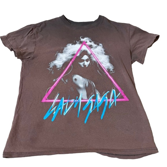 Lady Gaga ombre T-shirt graphic printed women's T-shirt SZ XS - Picture 2 of 7